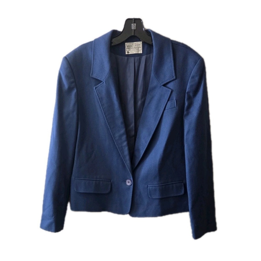 Vintage Pendleton Miss Blue Wool Blazer USA Made Women's 14‎
